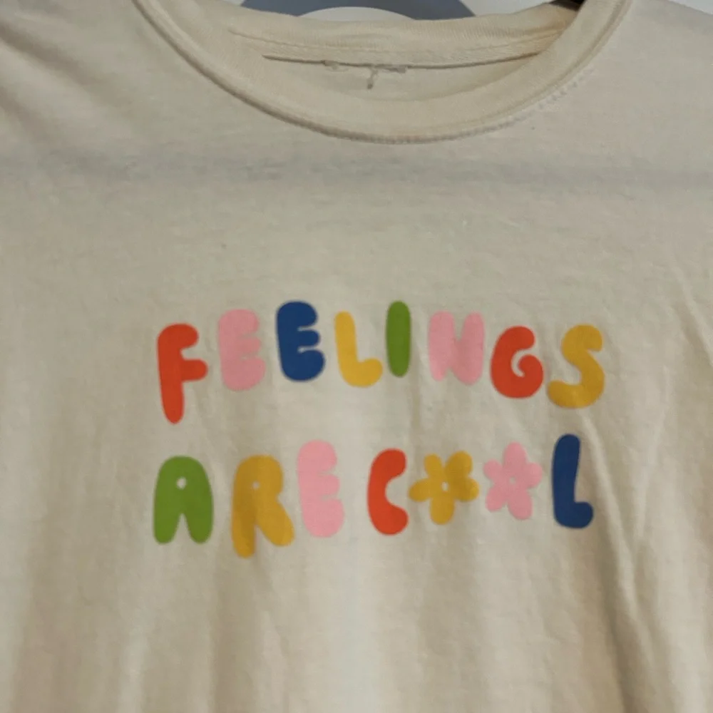 Lonely Ghost Feelings Are Cool Graphic Tee Shirt Long Sleeve Crewneck Medium Top
